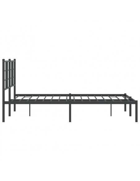 Giroletto con Testiera in Metallo Nero 120x190 cm