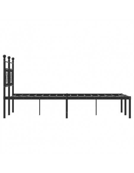 Giroletto con Testiera in Metallo Nero 120x190 cm