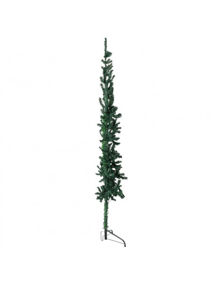 Albero Natale Artificiale Sottile a Metà Supporto Verde 180 cm