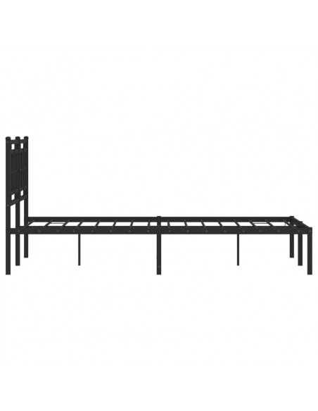 Giroletto con Testiera in Metallo Nero 120x190 cm