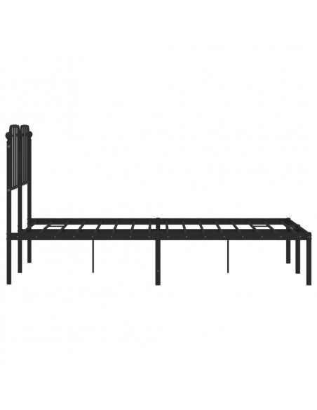 Giroletto con Testiera in Metallo Nero 120x190 cm