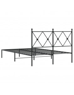 Giroletto con Testiera in Metallo Nero 120x190 cm