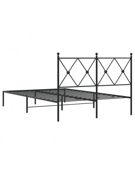Giroletto con Testiera in Metallo Nero 120x190 cm