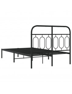 Giroletto con Testiera in Metallo Nero 120x190 cm