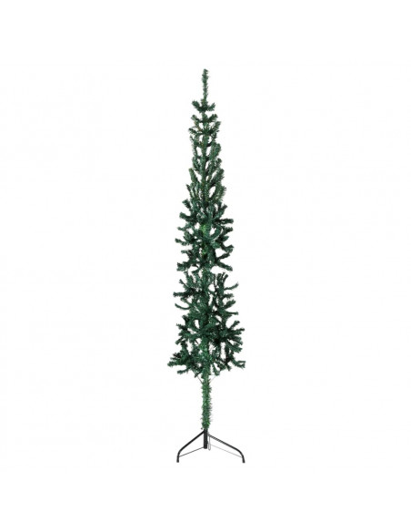 Albero Natale Artificiale Sottile a Metà Supporto Verde 240 cm