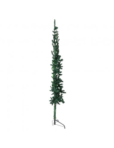 Albero Natale Artificiale Sottile a Metà Supporto Verde 240 cm