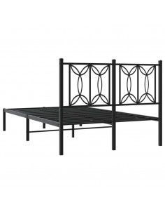 Giroletto con Testiera in Metallo Nero 120x190 cm