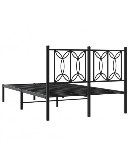 Giroletto con Testiera in Metallo Nero 120x190 cm
