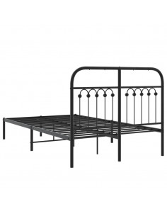 Giroletto con Testiera in Metallo Nero 120x190 cm