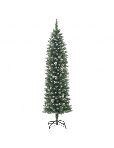 Albero di Natale Artificiale Sottile con Base 240 cm PVC
