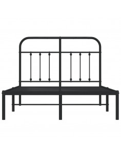 Giroletto con Testiera in Metallo Nero 120x190 cm