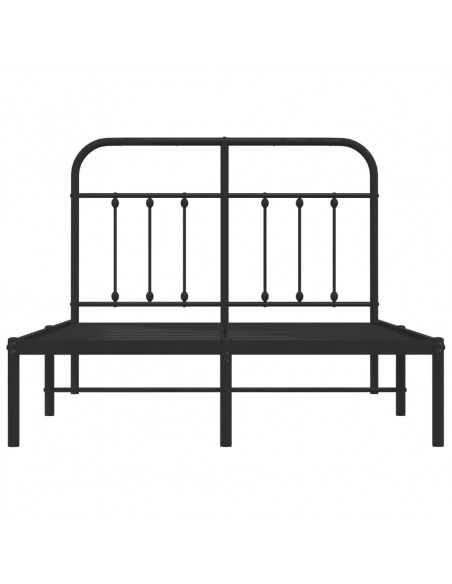 Giroletto con Testiera in Metallo Nero 120x190 cm