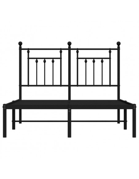 Giroletto con Testiera in Metallo Nero 120x190 cm