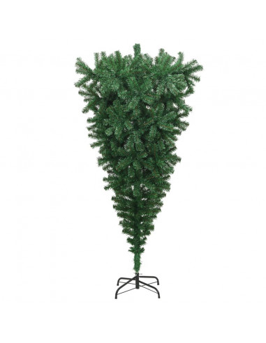 Albero di Natale Artificiale Capovolto con Supporto Verde 210 cm PVC