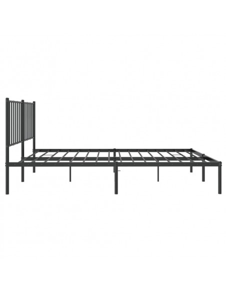 Giroletto con Testiera in Metallo Nero 120x200 cm