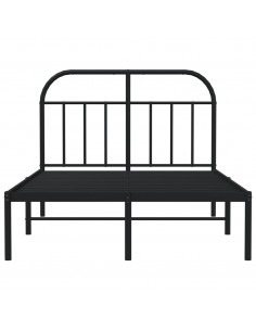 Giroletto con Testiera in Metallo Nero 120x200 cm