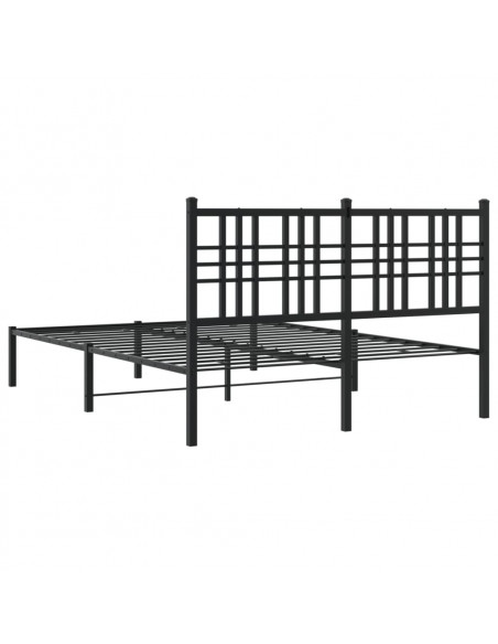 Giroletto con Testiera in Metallo Nero 120x200 cm