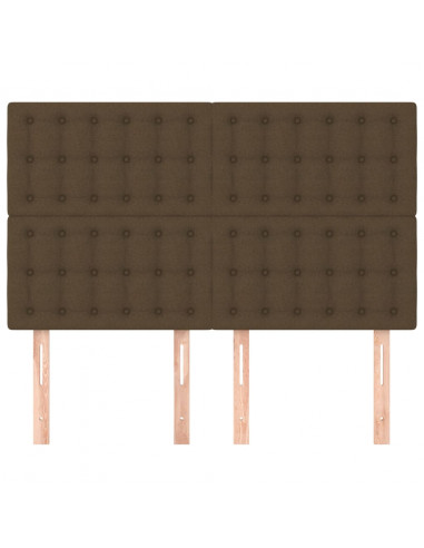 Testiere 4 pz Marrone Scuro 72x5x78/88 cm in Tessuto