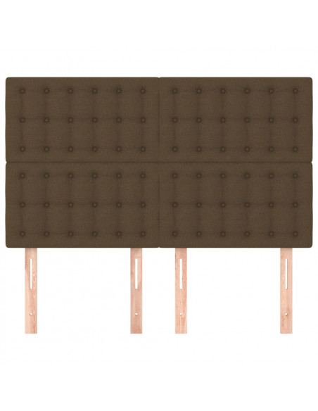 Testiere 4 pz Marrone Scuro 72x5x78/88 cm in Tessuto