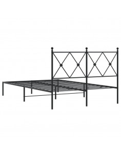 Giroletto con Testiera in Metallo Nero 120x200 cm