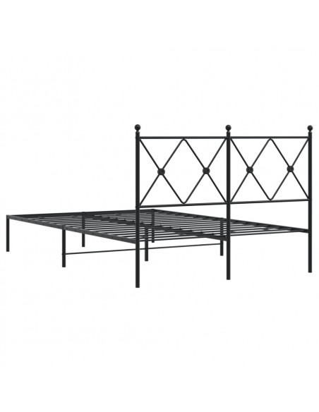 Giroletto con Testiera in Metallo Nero 120x200 cm
