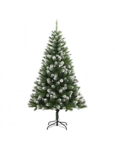 Albero Natale Artificiale Incernierato con Neve Fioccata 150 cm
