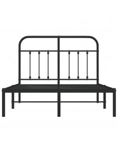 Giroletto con Testiera in Metallo Nero 120x200 cm