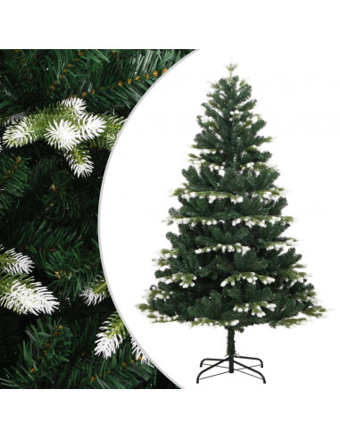 Albero Natale Artificiale Incernierato con Neve Fioccata 150 cm