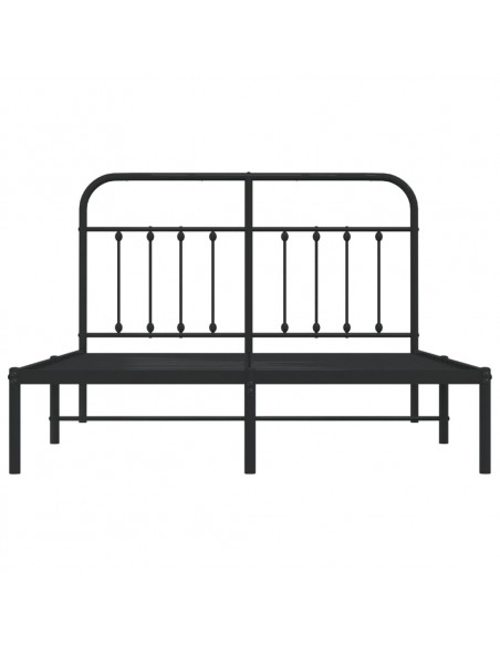 Giroletto con Testiera in Metallo Nero 135x190 cm