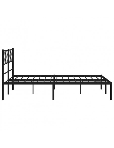 Giroletto con Testiera in Metallo Nero 135x190 cm