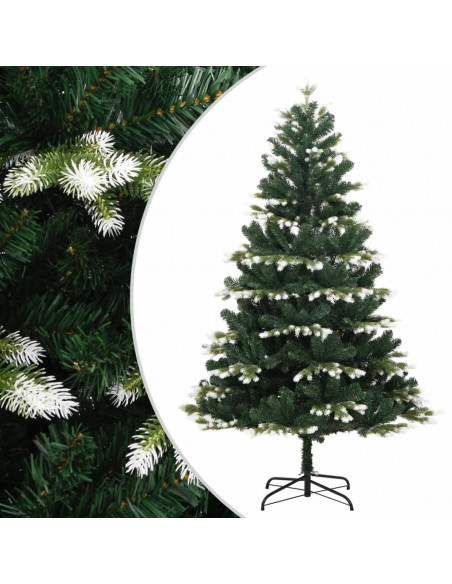 Albero Natale Artificiale Incernierato con Neve Fioccata 120 cm