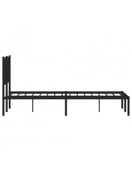 Giroletto con Testiera in Metallo Nero 135x190 cm