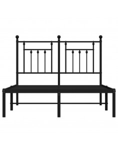 Giroletto con Testiera in Metallo Nero 135x190 cm