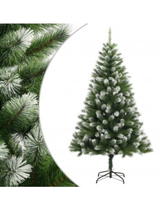 Albero Natale Artificiale Incernierato con Neve Fioccata 240 cm 2
