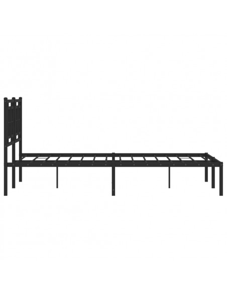 Giroletto con Testiera in Metallo Nero 135x190 cm