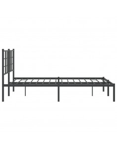 Giroletto con Testiera in Metallo Nero 135x190 cm