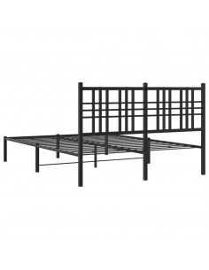 Giroletto con Testiera in Metallo Nero 135x190 cm