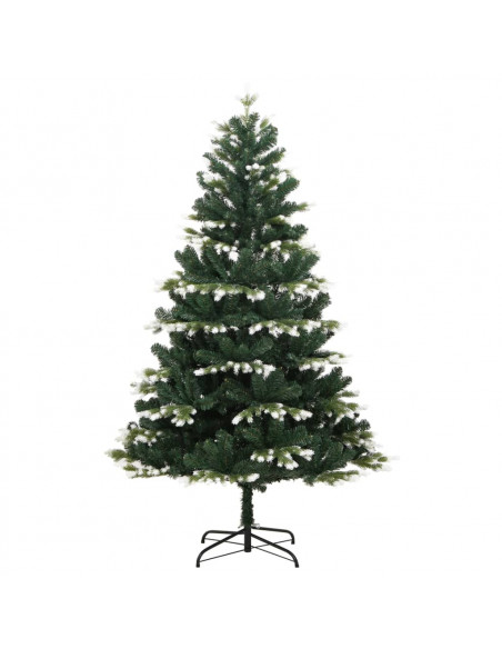 Albero Natale Artificiale Incernierato con Neve Fioccata 210 cm