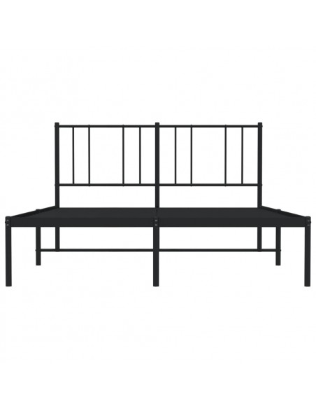 Giroletto con Testiera in Metallo Nero 135x190 cm