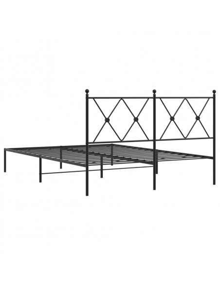 Giroletto con Testiera in Metallo Nero 135x190 cm