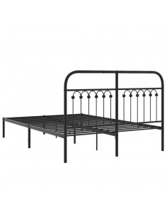 Giroletto con Testiera in Metallo Nero 135x190 cm