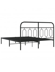 Giroletto con Testiera in Metallo Nero 135x190 cm