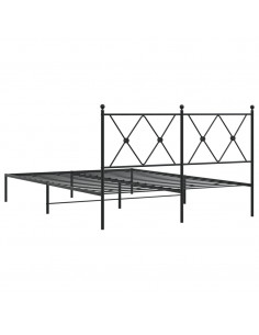 Giroletto con Testiera in Metallo Nero 140x190 cm