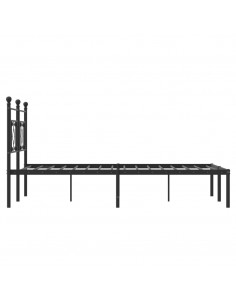 Giroletto con Testiera in Metallo Nero 140x190 cm