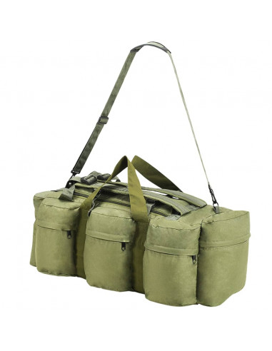 Borsone da Viaggio Stile Militare 3 in 1 90 L Verde Oliva