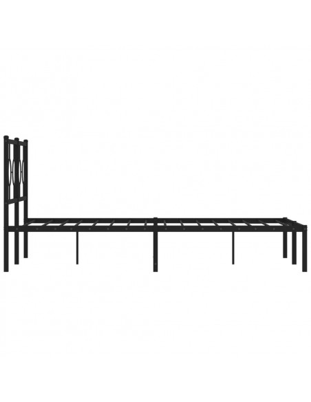 Giroletto con Testiera in Metallo Nero 140x190 cm
