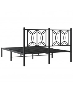 Giroletto con Testiera in Metallo Nero 140x190 cm