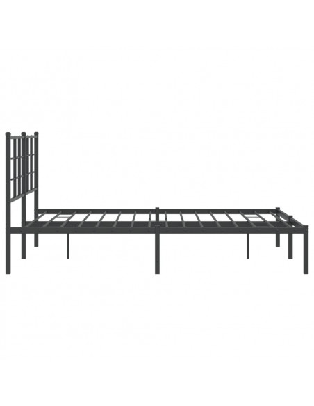 Giroletto con Testiera in Metallo Nero 140x190 cm