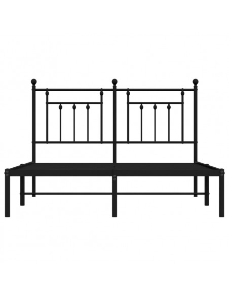 Giroletto con Testiera in Metallo Nero 140x190 cm