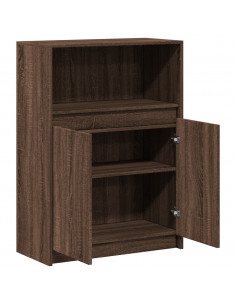 Credenza con LED Rovere Marrone 72x34x100 cm Legno Multistrato 2